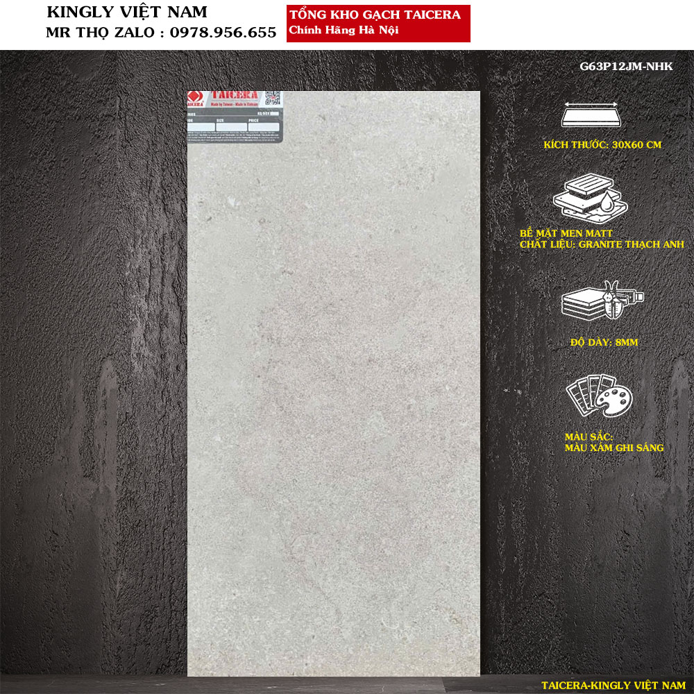 Gạch Taicera kích thước 30x60 CM G63P12JM Loại 1